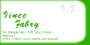 vince fabry business card